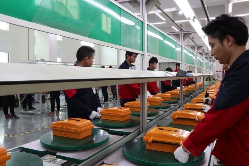 weatherproof telephone in the production line