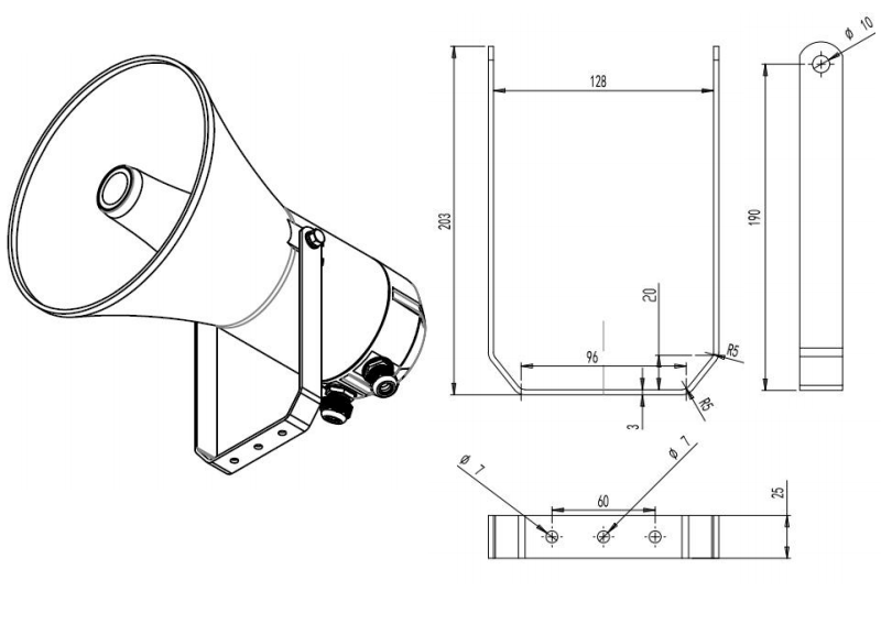 explosion proof horn install size