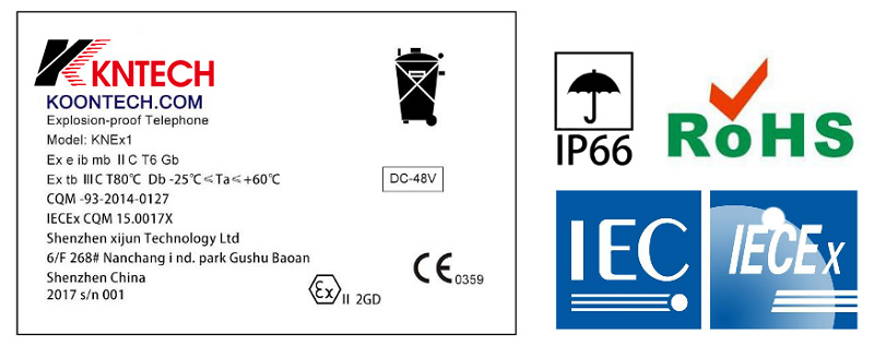 intrinsically safe phone the instruction card