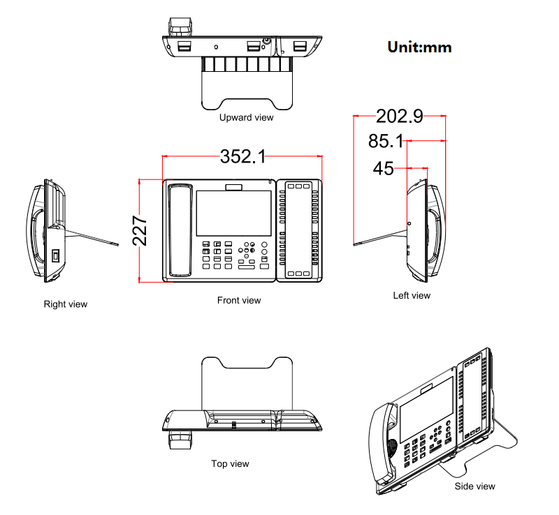 the size about the voip telephone