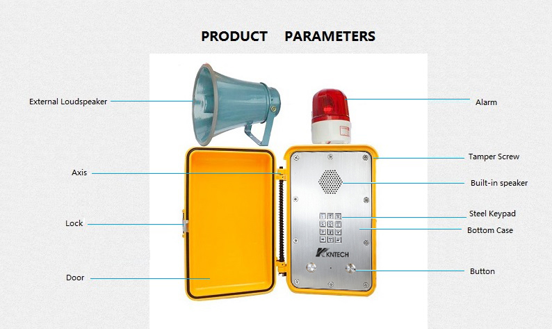 rugged ip telephone front view