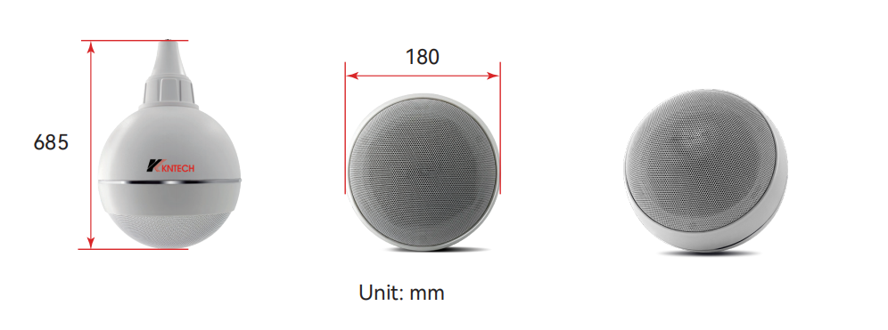 pendant ball speakers size