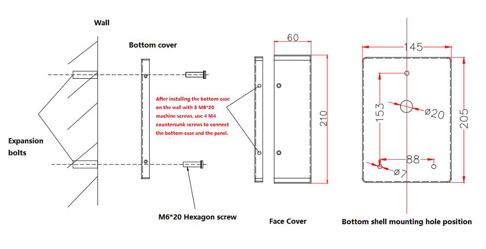wall mounted intercom size