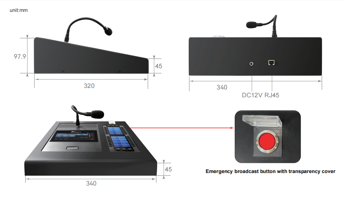 remote microphone size view
